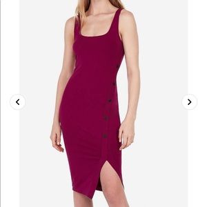 Express asymmetrical bodycon fitted dress